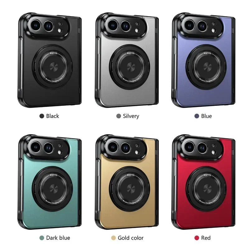 Matte Magnetic Case with Ring Holder for iPhone Duo