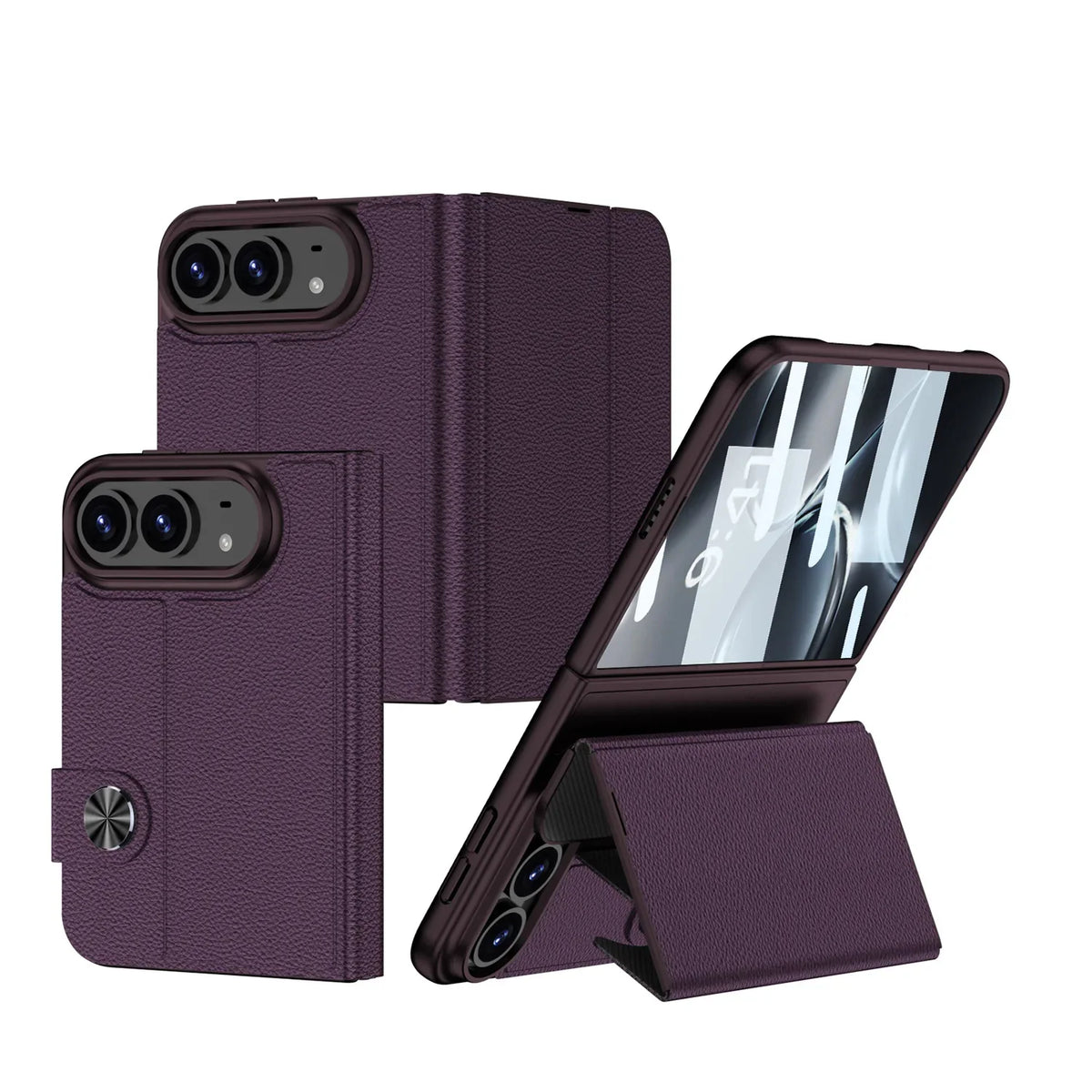 Luxury 2-in-1 Flip Cover with Screen Protector for iPhone Duo