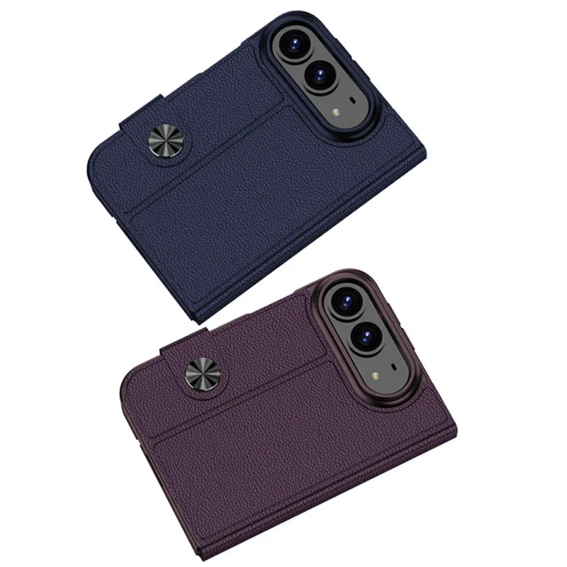Luxury 2-in-1 Flip Cover with Screen Protector for iPhone Duo