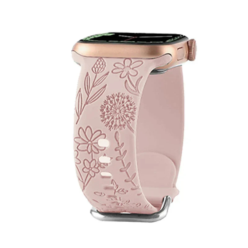 Floral Silicone Armband for Apple Uhr – Ansicht 3