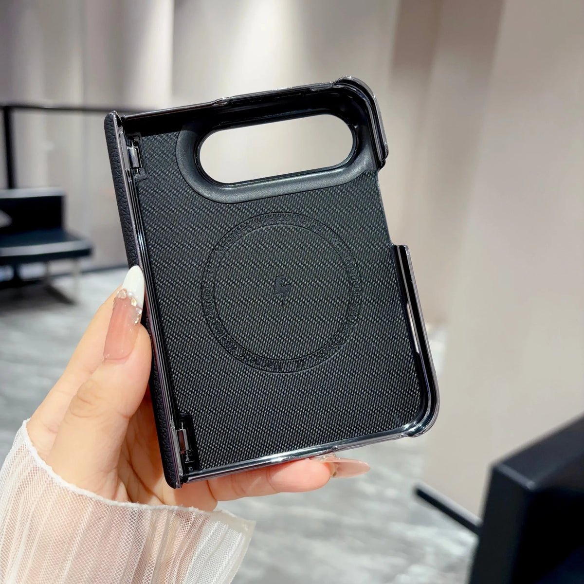 Soft-Touch Leather Case with Chrome Hinge for iPhone Duo