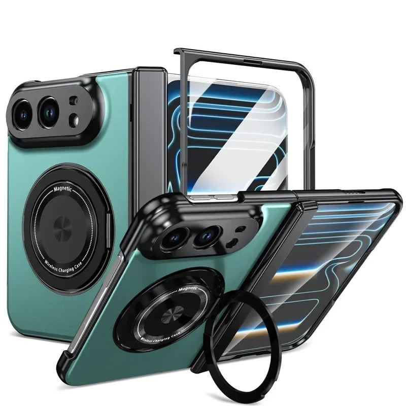 Matte Magnetic Case with Ring Holder for iPhone Duo