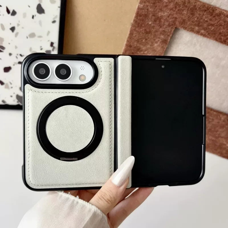 Premium Leather Magnetic Case with Rotating Stand for iPhone Duo