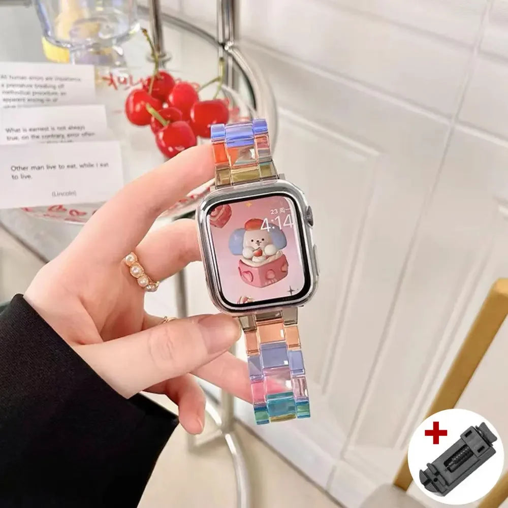 Resin Rainbow Armband for Apple Uhr Series – Ansicht 7