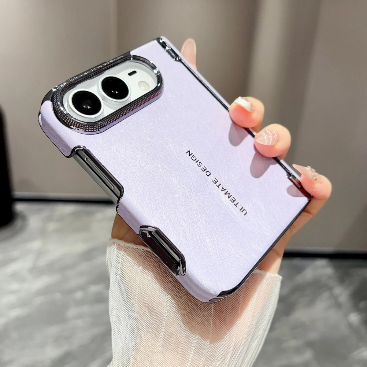 Soft-Touch Leather Case with Chrome Hinge for iPhone Duo