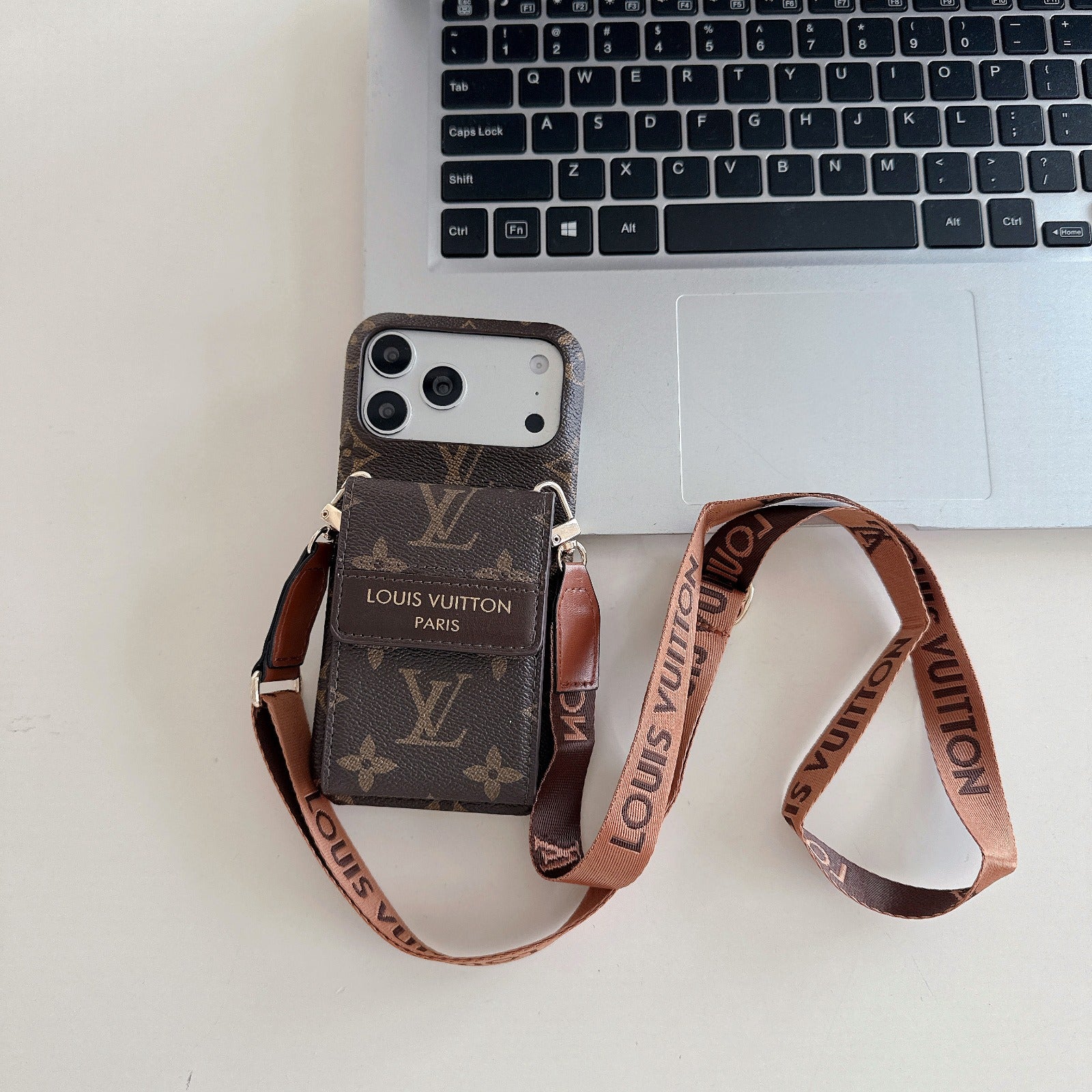 The Bag Life — Brown Monogram iPhone Crossbody Case with Full Flip Wallet