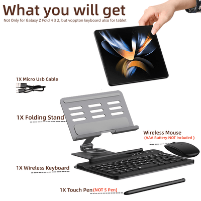 Desk Stand & Bluetooth Keyboard for Samsung Galaxy Z Fold 5 - CASESFULLY