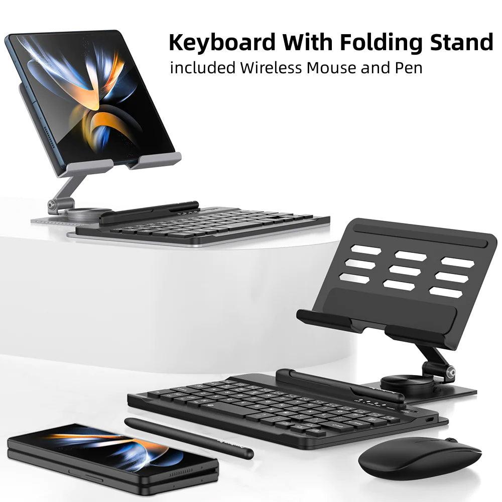 Desk Stand & Bluetooth Keyboard for Samsung Galaxy Z Fold 5 - CASESFULLY